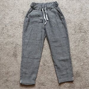 Unbranded Grey Linen White Striped Pants Medium (small)
